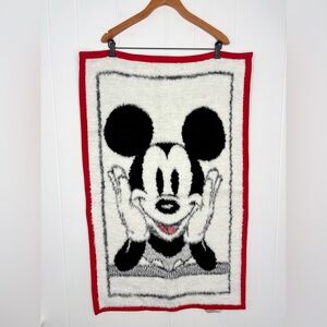 Vintage Biederlack USA Disney Mickey Mouse Small Fleece Blanket Baby 80’s 1984